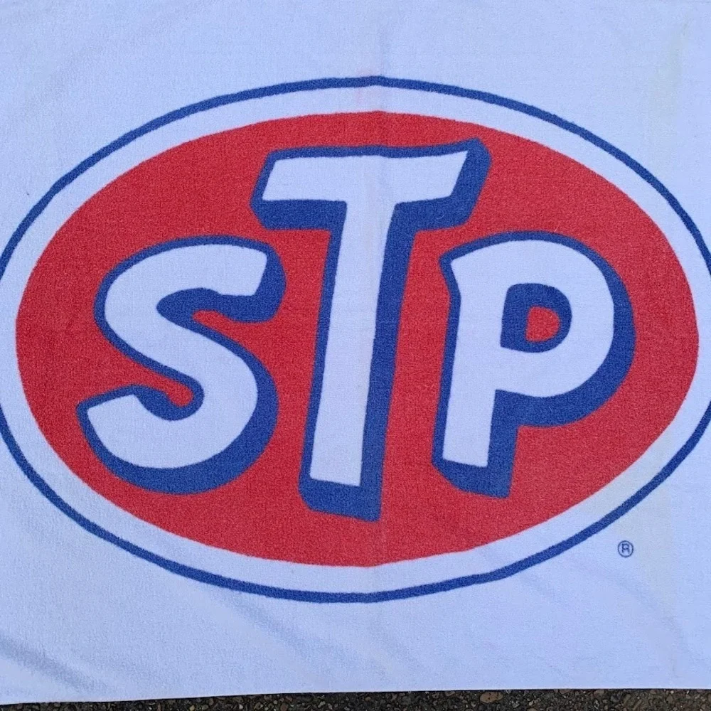 Vintage STP Racing‎ Oil Advertisement Beach Towel Cotton Made in USA